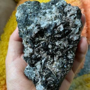 chunk of black & green tourmaline healing crystal